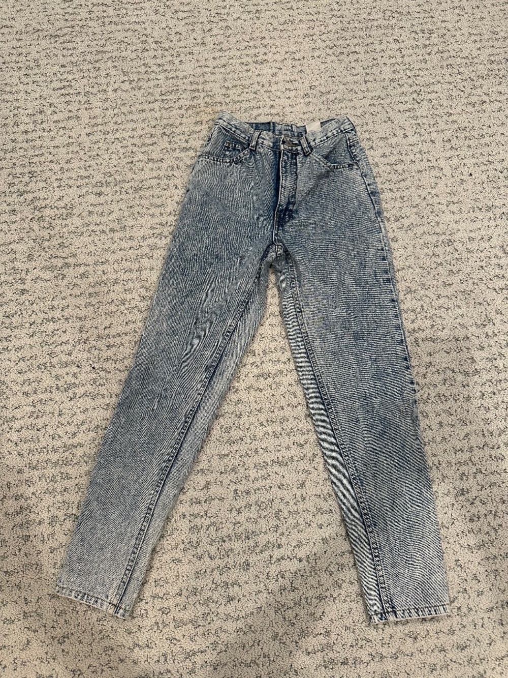 Vintage 80s Jordache Basics Acid Wash High Rise Bow Ankle Zip Jeans Size 24